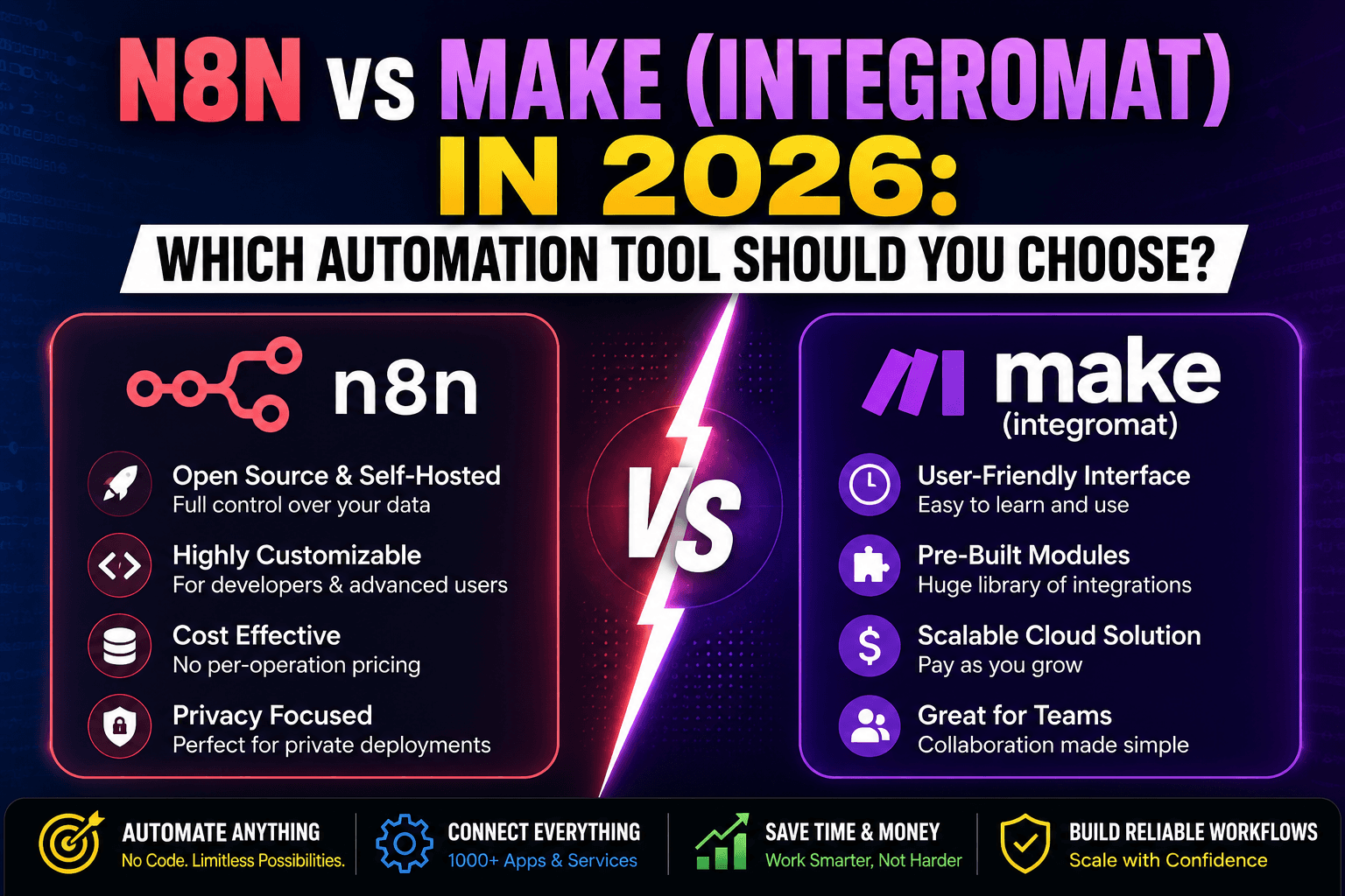 N8N vs Make (Integromat) in 2026 — Which Automation Tool Should You Choose?