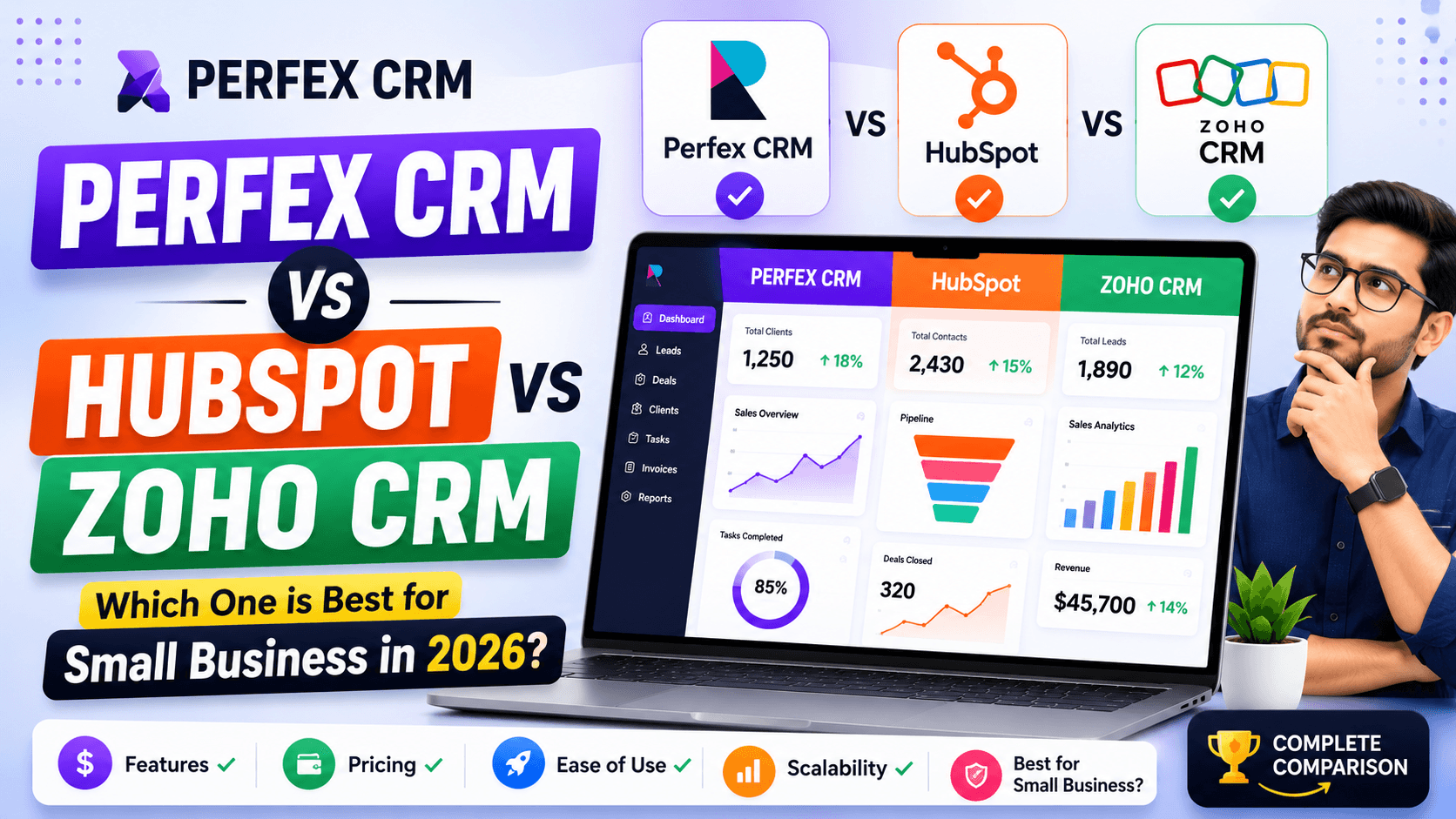 Perfex CRM vs HubSpot vs Zoho — Best CRM for Small Business in 2026